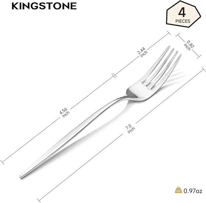 4-Piece Salad Fork Set, 18/10 Stainless Steel Dessert Forks | Mirror Polished