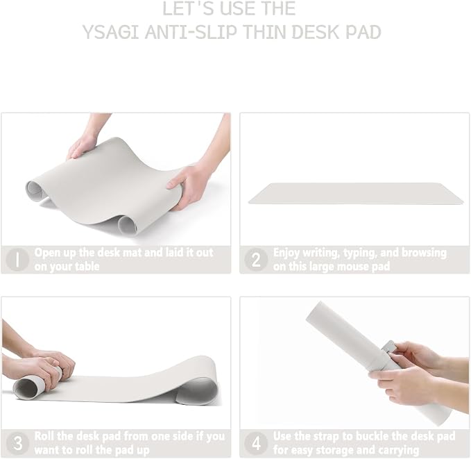 YSAGi Non-Slip Leather Desk Pad L Size, Waterproof Laptop Computer Desk
