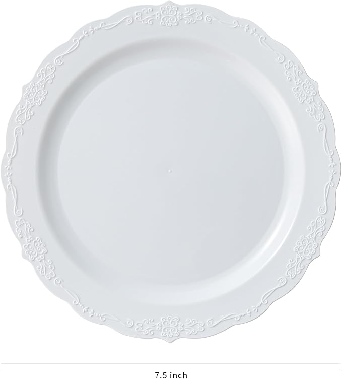 100 Pcs White Dessert Plastic Plates