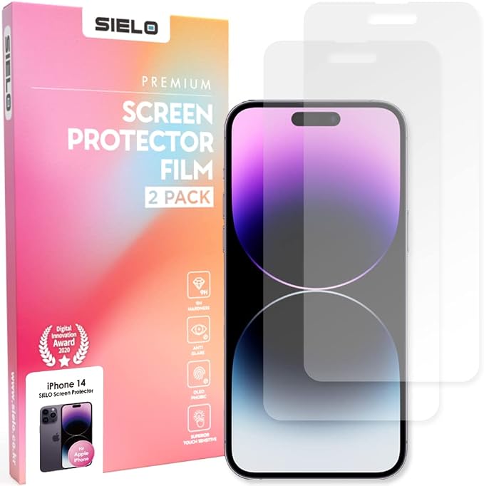 SIELO 2 Pack Matte Screen Protector, 9H Hardness Shatterproof & paper-feel PET