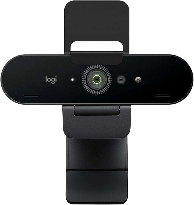 Logitech Brio 4K Webcam, Video Calling, Noise-Cancelling mic, HD Auto Light