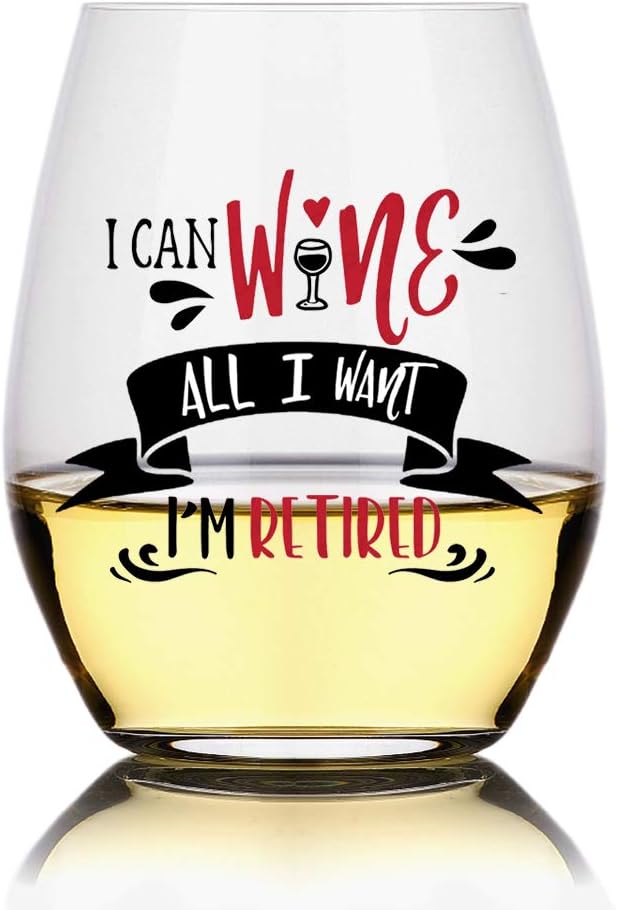 Perfectinsoy I Can Wine All I Want I'm Retired, Retirement Stemless Wine Glass