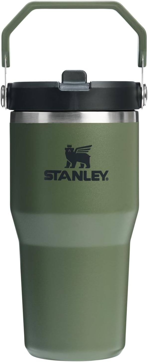 STANLEY IceFlow 2.0 Flip Straw Tumbler, 20 oz, Dried Pine | Easy Carry Handle |