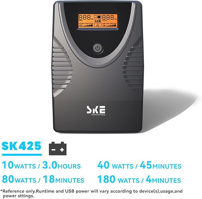 Ups Battery Backup and Surge Protector 425VA/240W, Computer Uninterruptible