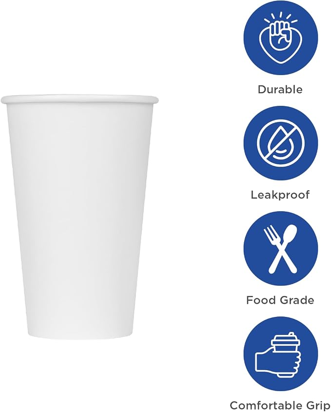 Karat 12 oz Paper Coffee Cup White Disposable Cup