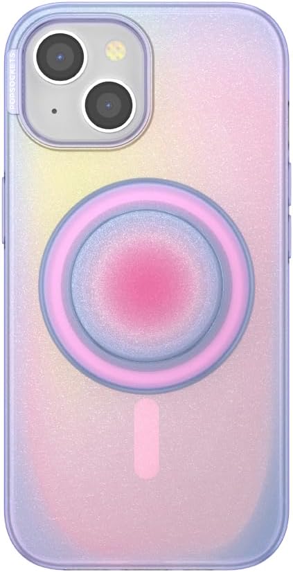 PopSockets iPhone 15 Case with Round Phone Grip Compatible with MagSafe
