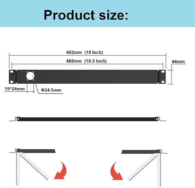 1U Hinged Rack Panel 1D XLR HDMI Audio Rack Mount Panel