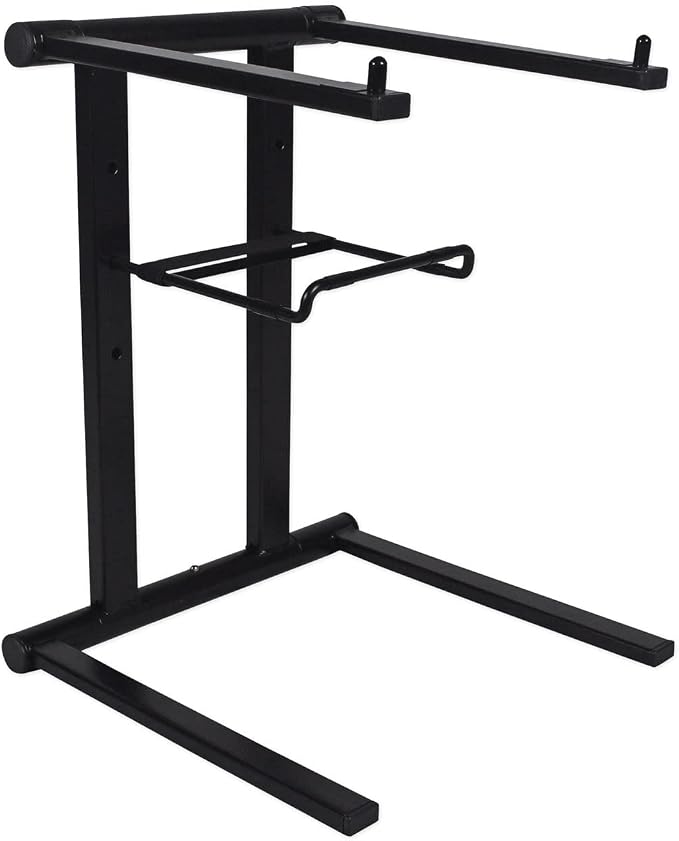 Rockville RLS2400 Lightweight Folding DJ Laptop Stand, Adjustable Height