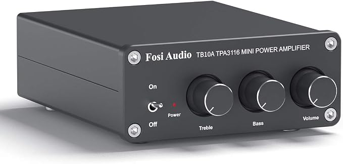 Fosi Audio TB10A 2 Channel Stereo Audio Amplifier Receiver Mini Hi-Fi Class D