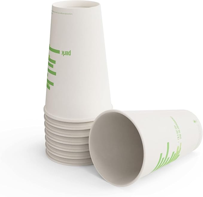 Perk Eco Compostable Paper Hot Cups, 16 Oz