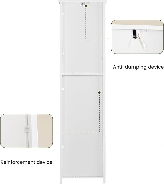 Tall Bathroom Cabinet, Slim Narrow Bathroom Storage Cabinet