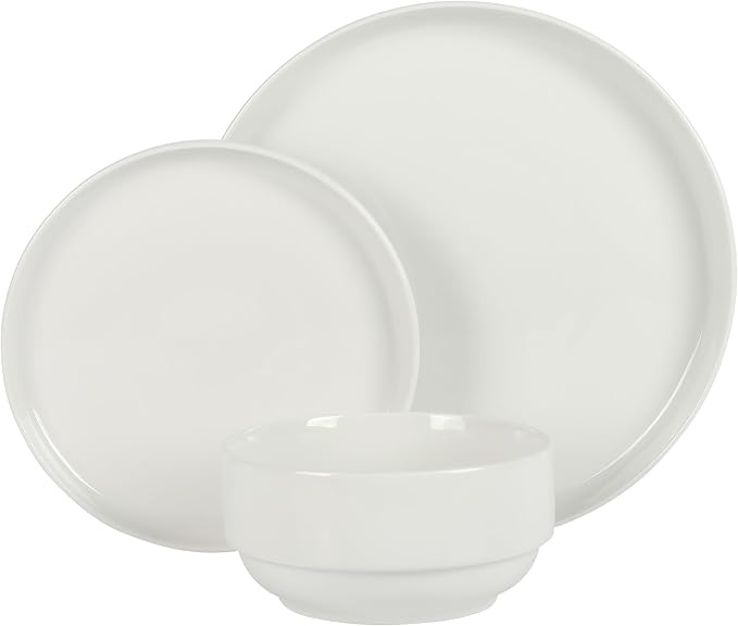 Gibson Home Rothernberg 18-Piece Stackable Porcelain Dinnerware Set, Service