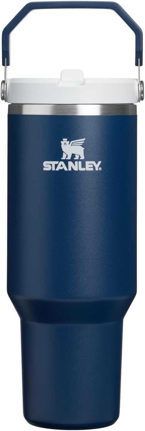 STANLEY IceFlow 2.0 Flip Straw Tumbler, 40 oz, Dark Navy | Easy Carry Handle |