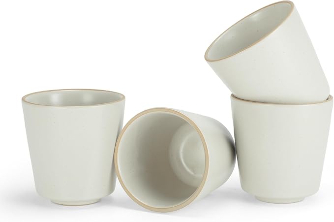 6.7 Ounce Janpanese Tea Cup Set of 4, Handle-less Espresso Cups Set