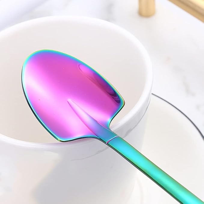 10Pcs Shovel Spoons Stainless Steel Spoon Reusable Dessert Spoons