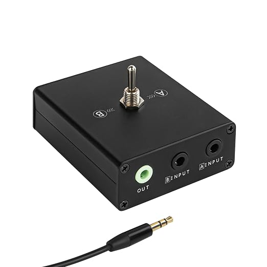 3.5 mm Audio Switcher, 2 Ports Audio Splitter Box Mini Headphone Manual