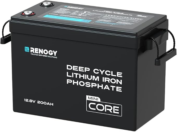 Renogy 12V 200Ah LiFePO4 Lithium Battery Mini Size, 200A Upgraded BMS, 380A