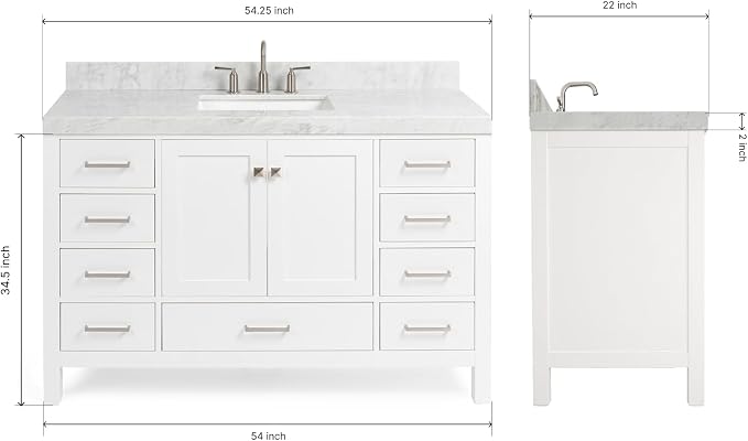Bathroom Vanity 54" White