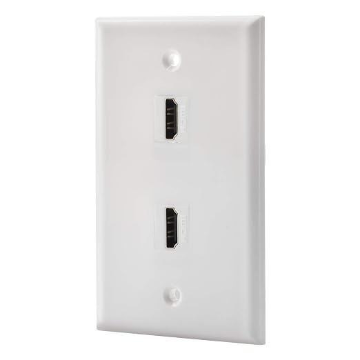 2 Port HDMI Female to Female Wall Plate in White