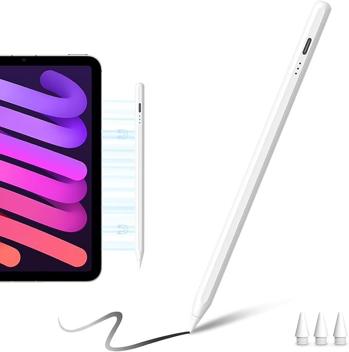Stylus Pen for iPad, Tilt Sensitivity Palm Rejection Fast Charge Stylus Pencil