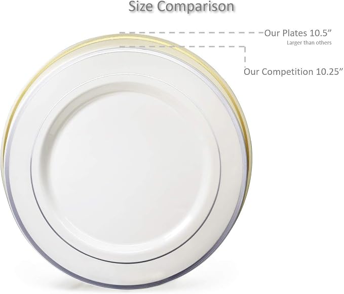 " OCCASIONS " 40 Plates Pack, Heavyweight Disposable Wedding Party Plastic