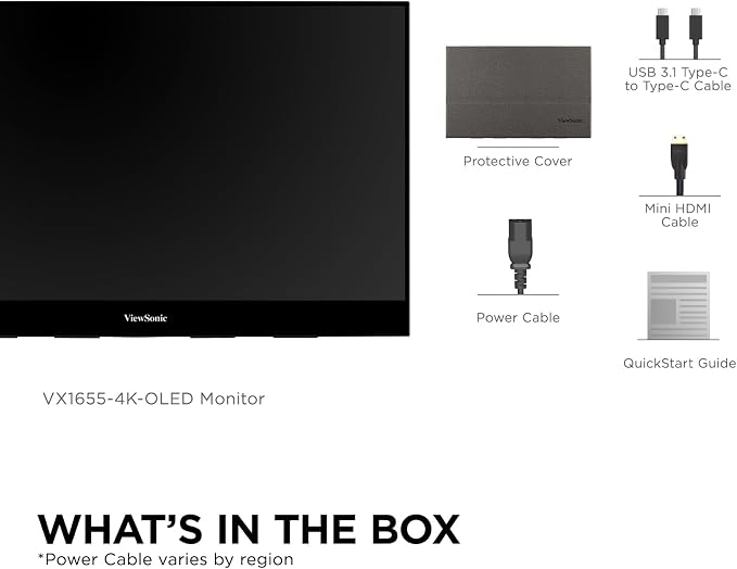 ViewSonic VX1655-4K-OLED 15.6 Inch 4K UHD Portable OLED Monitor