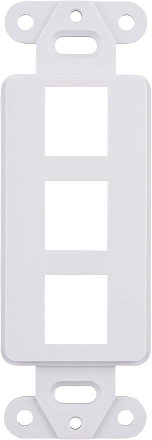 10 Pack Keystone Wall Plate 3 Port, Cat6 Cat5, Home & Office Installations