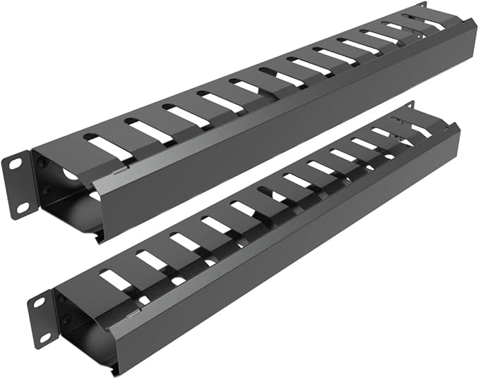 Jingchengmei 2 Pack of All Metal 1U Cable Management Horizontal Rack Mount