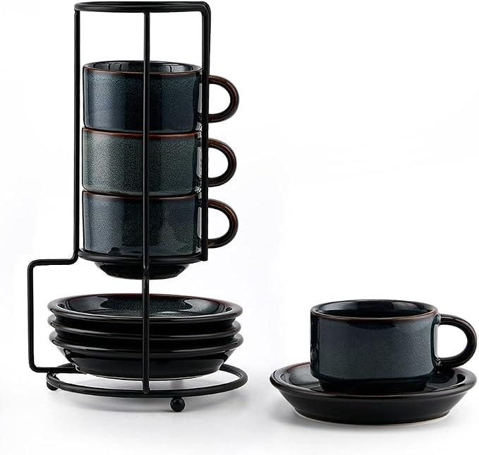 JIEMEI HOME Porcelain Stackable Espresso Cups