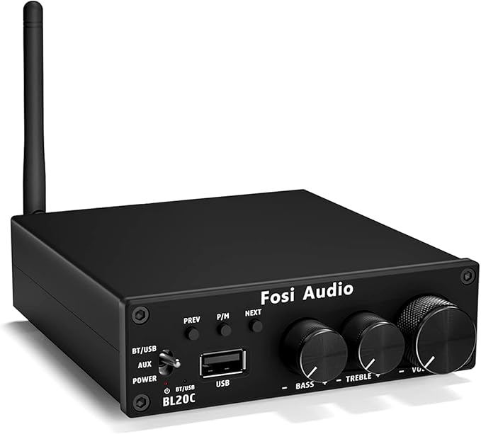 Fosi Audio BL20C Bluetooth 5.0 Stereo Audio Receiver Amplifier 320 Watts 2.1 CH