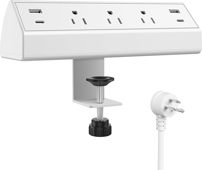 Jgstkcity Desk Clamp Power Strip, 40W Total Fast Charging Station, 2 PD 20W USB