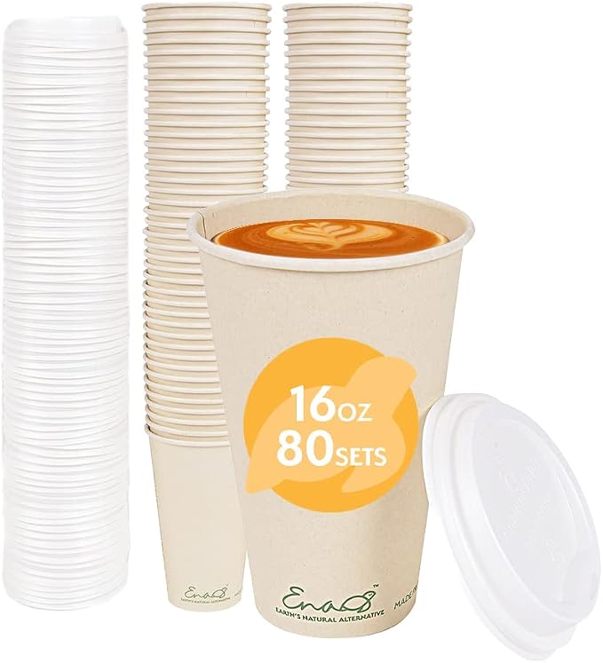100% Compostable Disposable Coffee Cups