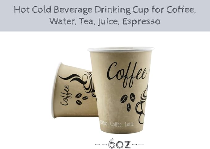 Disposable Coffee Cups, To Go Paper Hot Cups, Classic Design