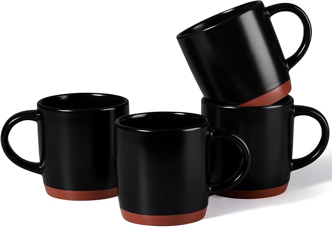 E-far Ceramic Coffee Mug Set of 4, 12oz Stoneware Coffee Cup