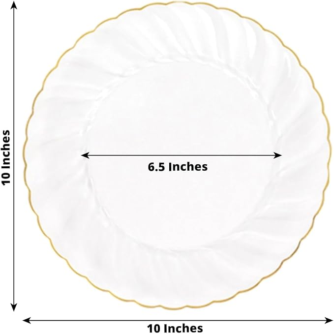 Efavormart 10-Pack 10" Clear Plastic Dinner Plates
