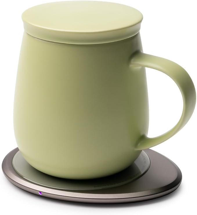 Ui 3 Self-Heating Mug Set – Verde Green | 12 fl oz / 355 mL Ceramic Coffee &