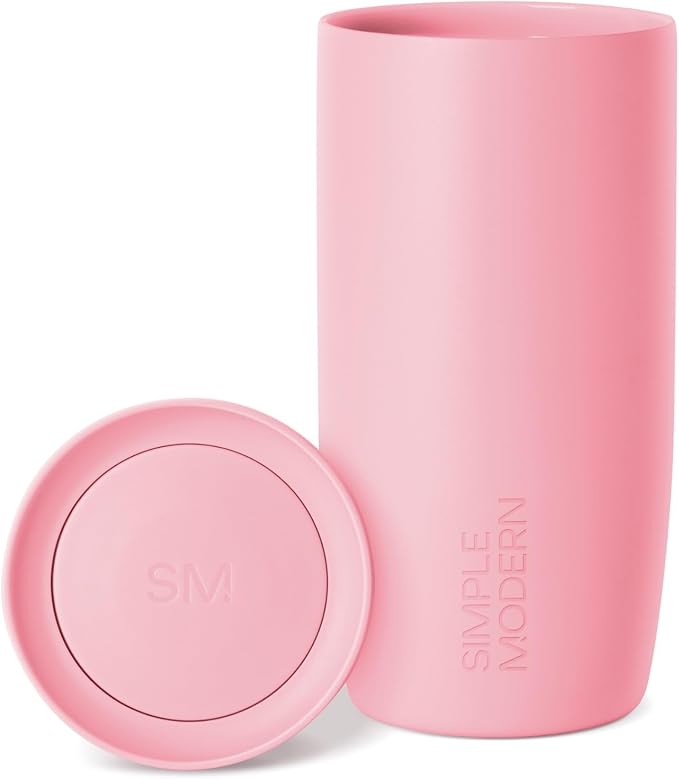 Simple Modern Insulated Travel Coffee Mug 360° Lid | 16oz | Pink | Voyager