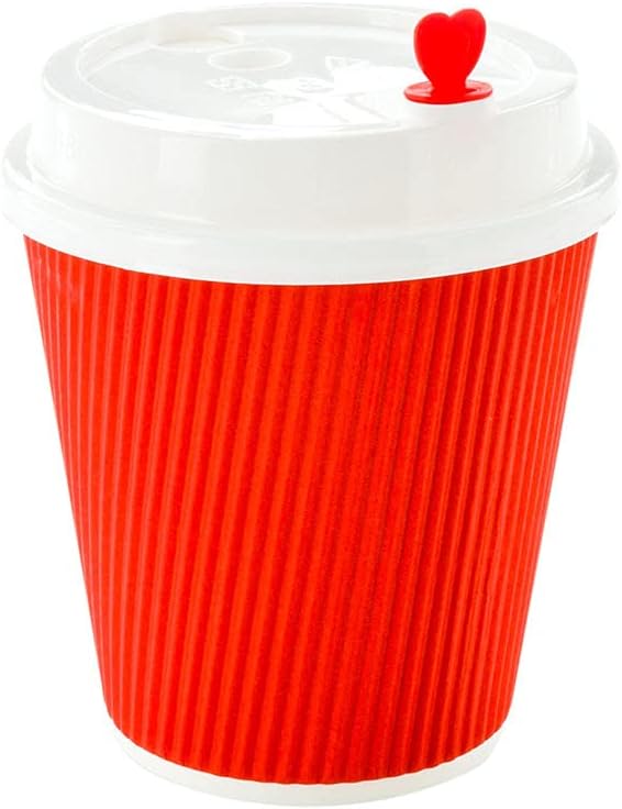 Restaurantware Ripple Wall Coffee Cups 500 Count 8 Ounce Insulated Red Paper