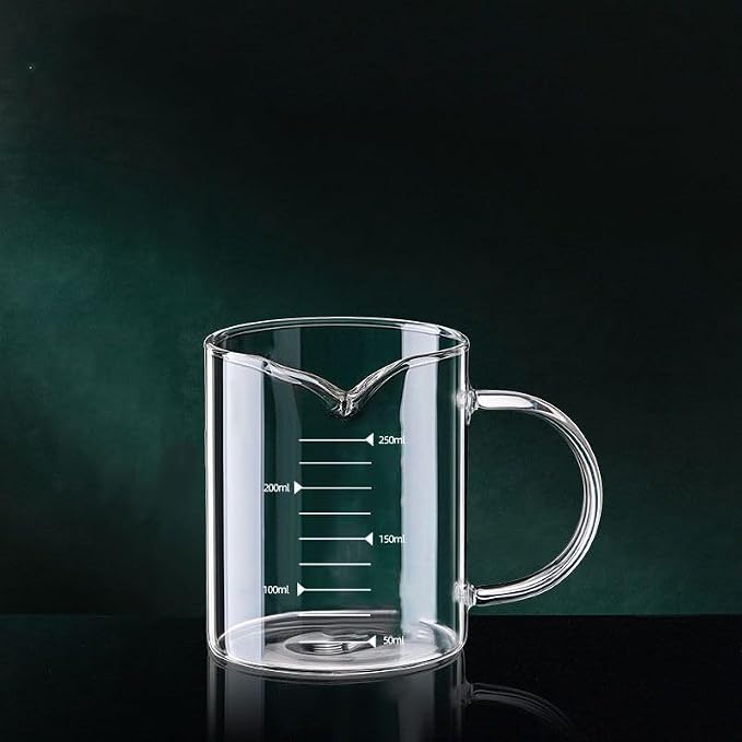 Glass Measuring Cup with V-Shaped Spout, High Borosilicate Glass, Easy-Read