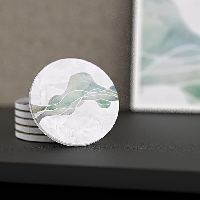UMIRRO Absorbent Ceramic Stone Coasters Set of 6