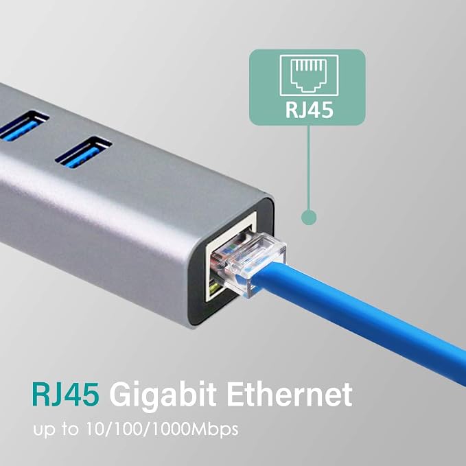 Opro9 4-in-1 USB C to Ethernet Hub, USB OTG Network Adapter, 3xUSB 3.0