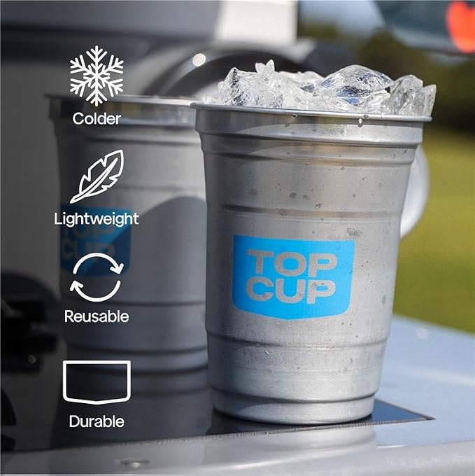 Top Cup – 16 Ounce, Reusable Aluminum Party Cups | Cold-Holding, Recyclable