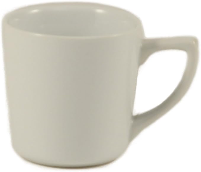 CAC China CupsMugs FT-8-P 8.75 oz Porcelain Round Coffee Mug Super White 3.25
