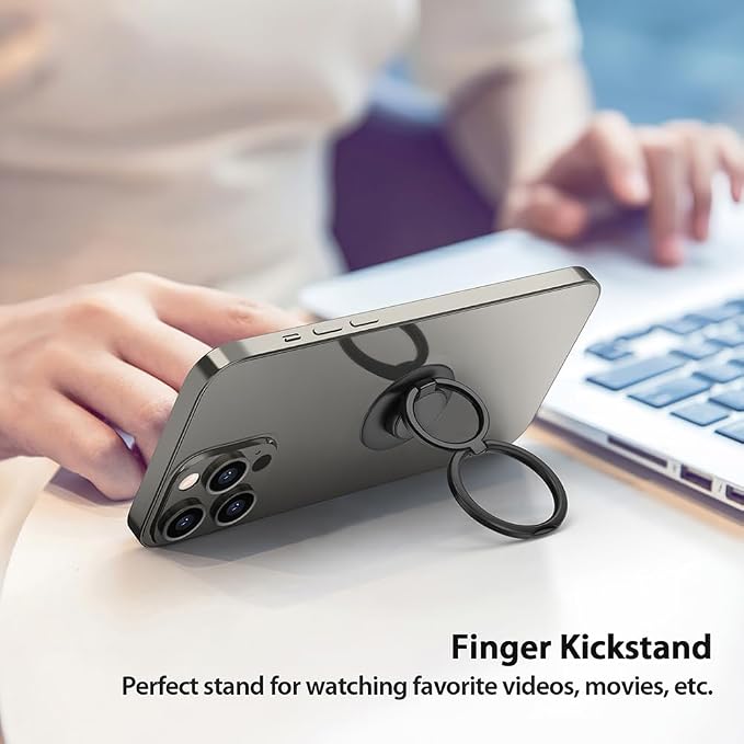 Phone Grip, Phone Ring Holder Finger Kickstand, Foldable & Adjustable Metal