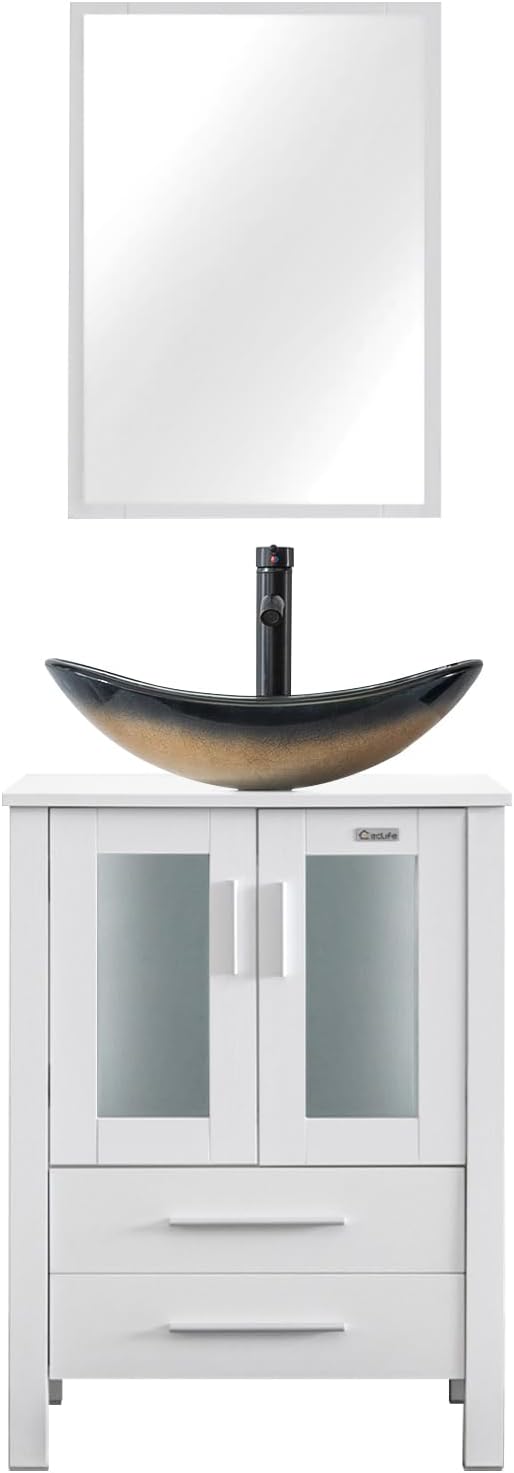 24" Modern Bathroom Vanity Sink Combo Freestanding Cabinet