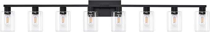 8-Light Black Vanity Light Fixtures
