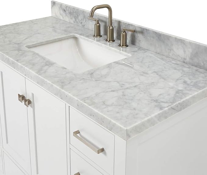 Cambridge 49" White Bathroom Vanity