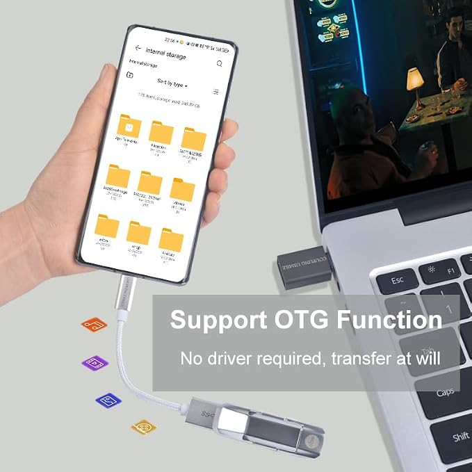 USB C to USB 3.2 Adapter, Transfer up to 10Gbps, Type C to USB(Male-Female OTG