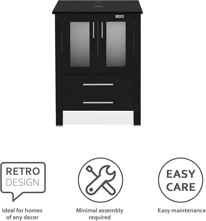 24" Modern Bathroom Vanity Sink Combo Freestanding Cabinet