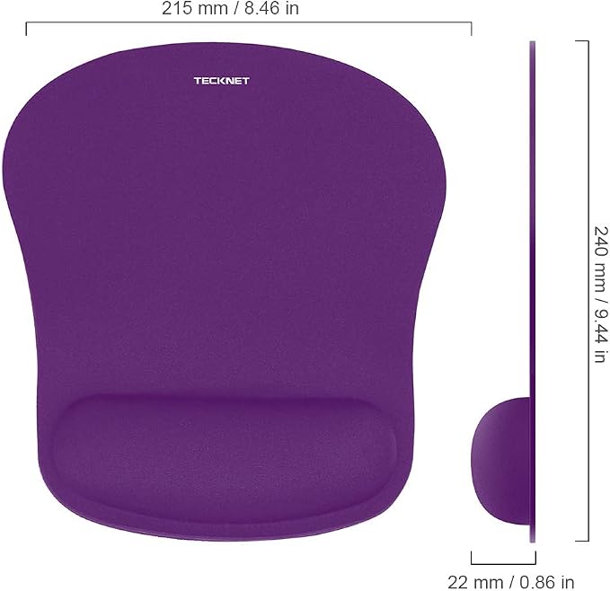 TECKNET 2 Pack Mouse Pad with Wrist Support, Ergonomic Gaming Mouse Pad Pain